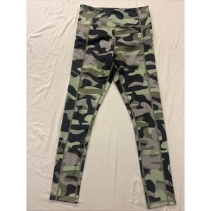 Women's ZYIA Active Green Black Camo High-Rise Light N Tight Leggings Size 6-8